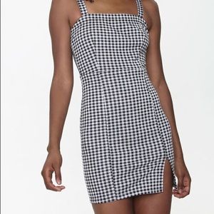 Black and white small checkered dress